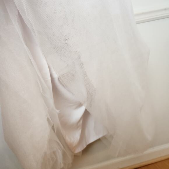 New Fame & Partners Venice Dress Sz 4 Women Tulle White Midi Balletcore Princess - Picture 8 of 11